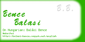 bence balasi business card
